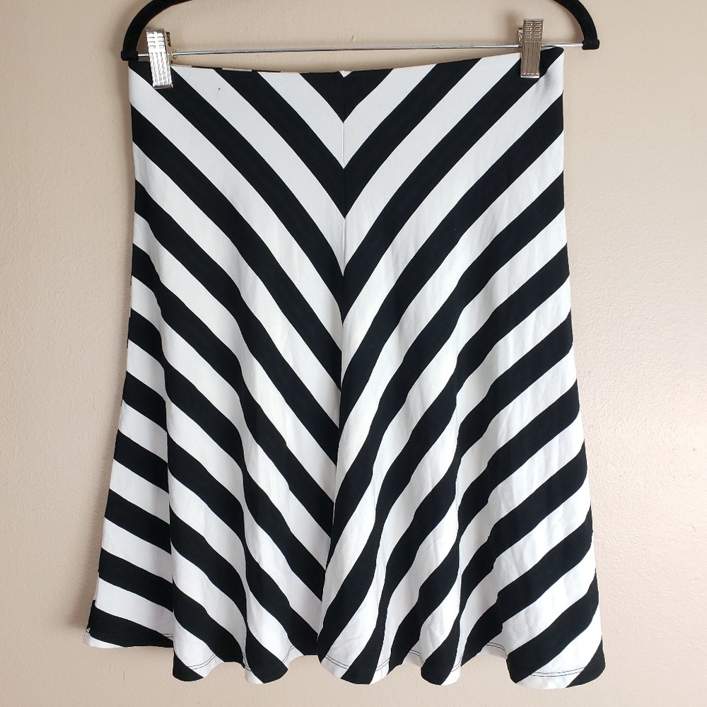 Ann Taylor Stripe A Line Skirt Stretchy